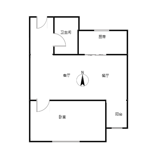 新加坡花园1室2厅1卫户型图