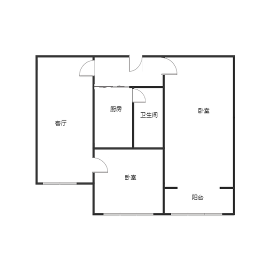 宝林苑小区2室1厅1卫户型图