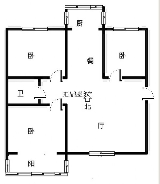 惠友康庭3室2厅1卫户型图