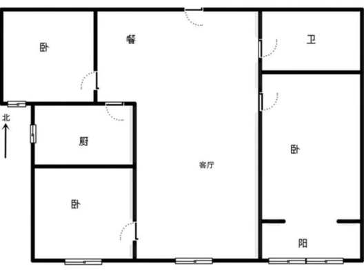 新星小区二期3室2厅1卫户型图
