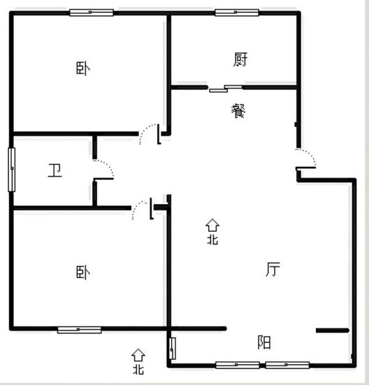 天筑逸城2室2厅1卫户型图