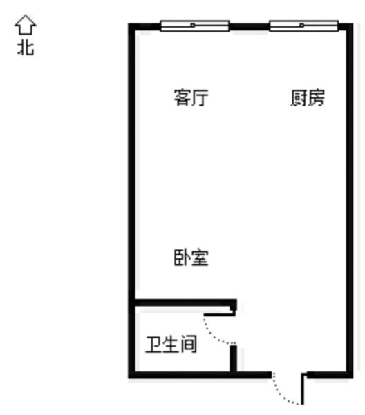 惠友旺角1室1厅1卫户型图