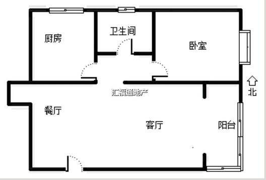 香邑溪谷一期1室2厅1卫户型图