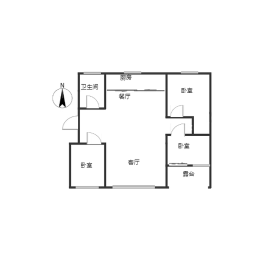 联合六号院3室2厅1卫户型图