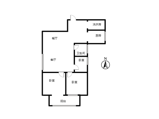 鸿盛凯旋门3室2厅1卫户型图