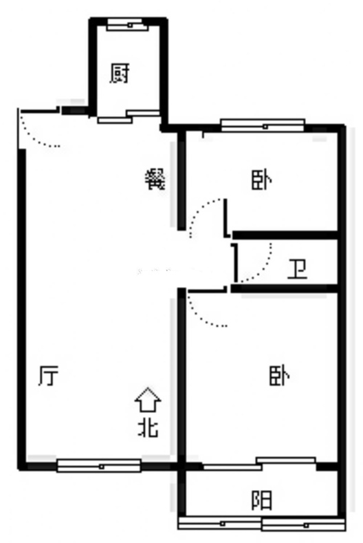 公园壹号2室2厅1卫户型图