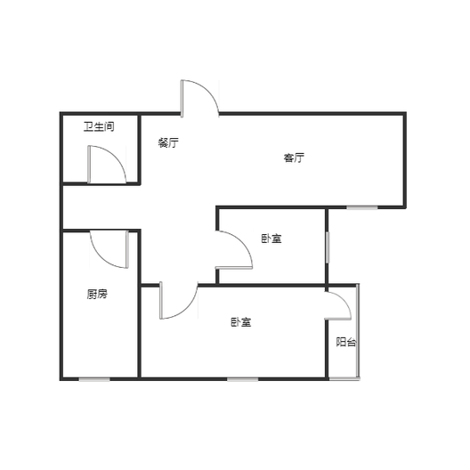 宏远宜居园2室2厅1卫户型图