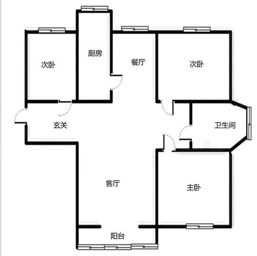 香邑溪谷上园3室2厅1卫户型图