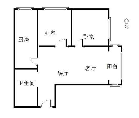 紫竹园2室2厅1卫户型图