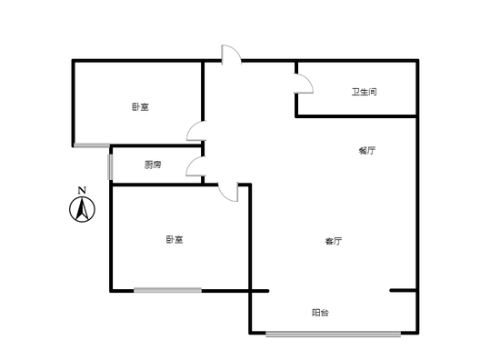 东方丽景(金领郡)2室2厅1卫户型图