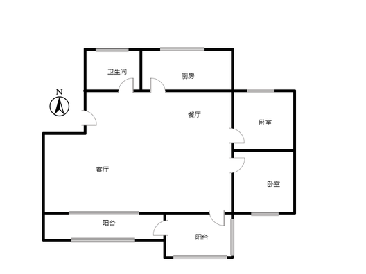 仙颐园小区2室2厅1卫户型图