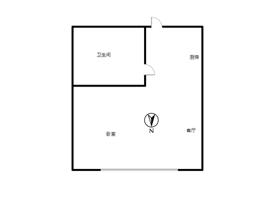 天保绿城1室1厅1卫户型图