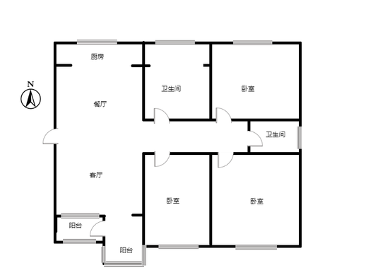 仙颐园小区3室2厅2卫户型图