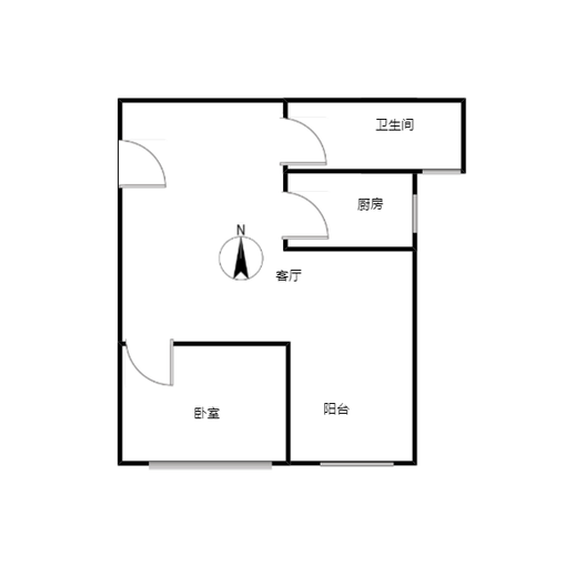 新加坡花园1室1厅1卫户型图