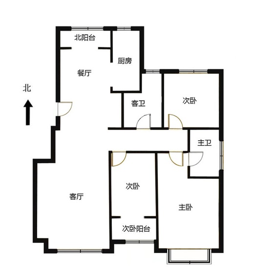 嵘御航城3室2厅2卫户型图