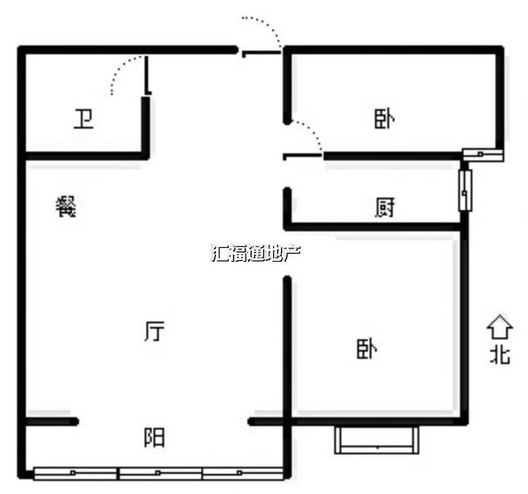 翡翠滨江2室2厅1卫户型图