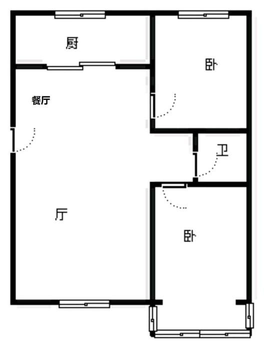 宏远二号院2室2厅1卫户型图