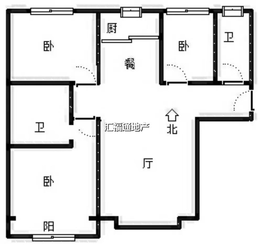 水岸花城3室2厅2卫户型图