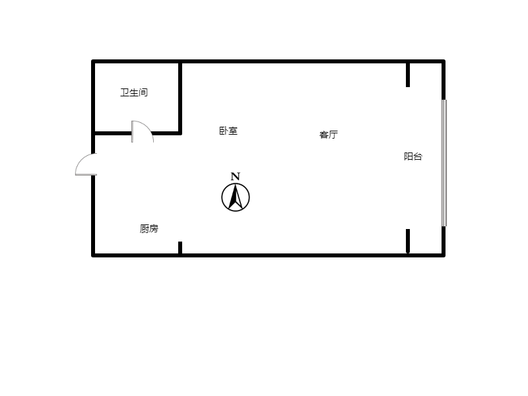 金街公寓1室1厅1卫户型图