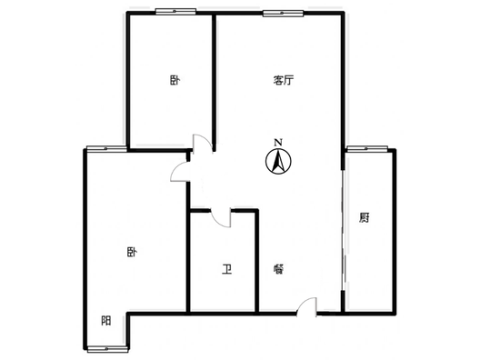 宏远景园2室2厅1卫户型图