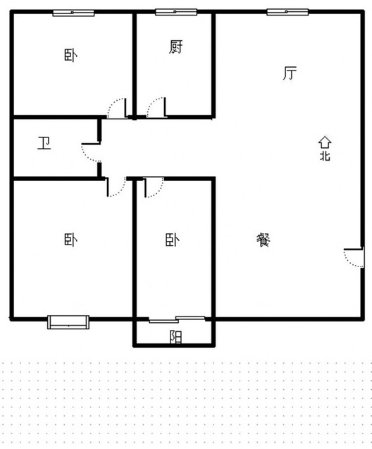 天保绿城3室2厅1卫户型图
