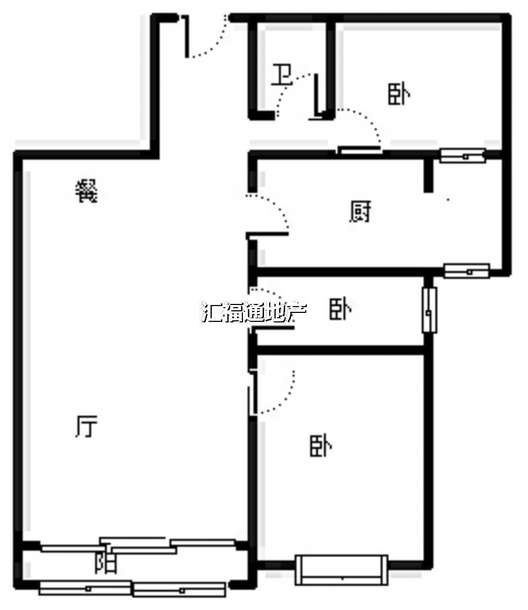 华融现代城3室2厅1卫户型图