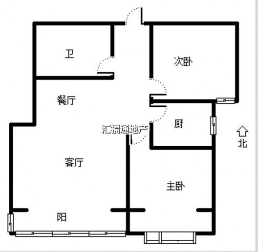 天保绿城2室2厅1卫户型图