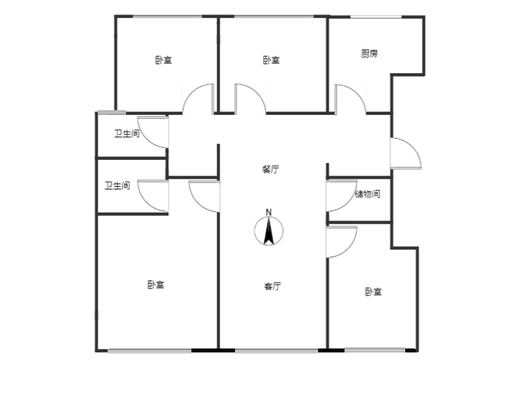 华远和府二期4室2厅2卫户型图