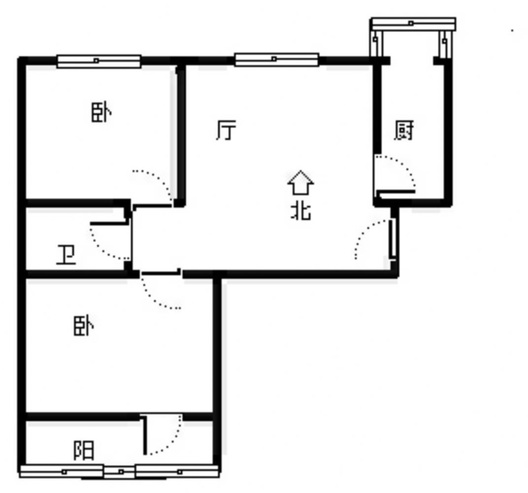 温馨小区2室2厅1卫户型图