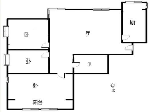 金竹花园3室2厅1卫户型图