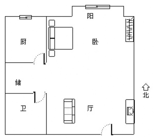 汇元尚品1室1厅1卫户型图