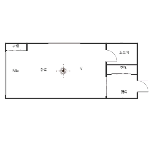金街公寓1室1厅1卫户型图