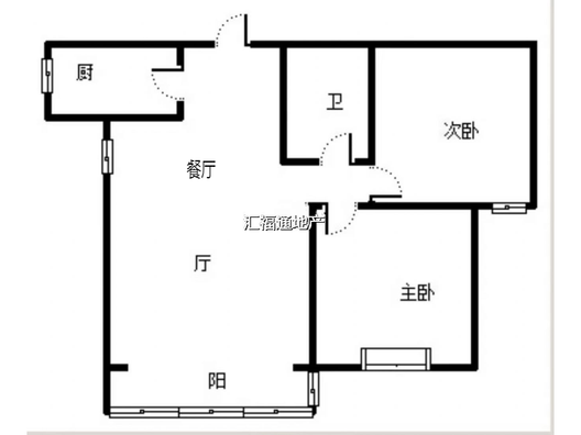 凯兴花园（悦享城）2室2厅1卫户型图