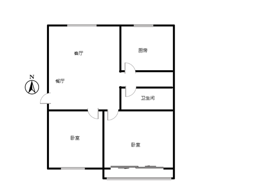 金地小区2室2厅1卫户型图