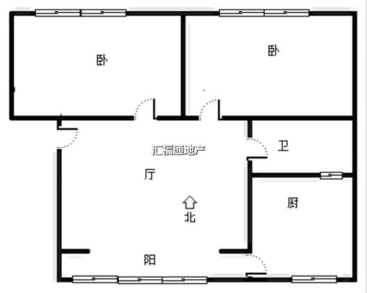 市值小区（文昌祠社区）2室1厅1卫户型图