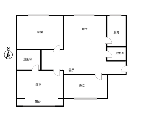天保郦景3室2厅2卫户型图