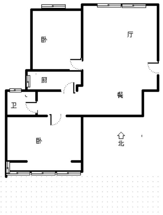 云景城2室2厅1卫户型图