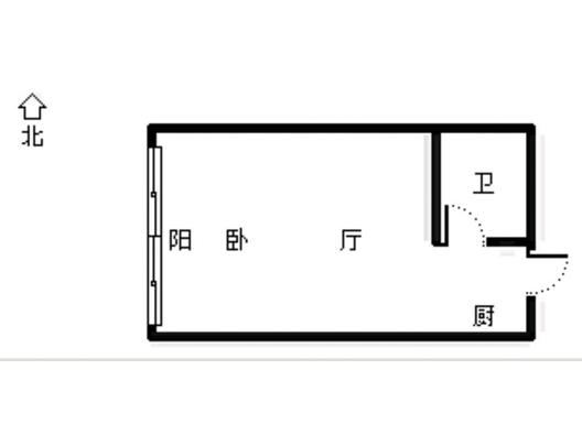 金街公寓1室1厅1卫户型图