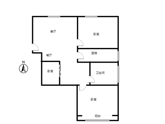 云景城3室2厅1卫户型图