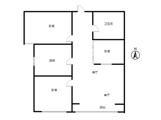 名流家和3室2厅1卫户型图