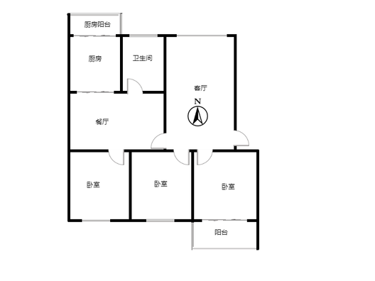 就业局小区3室2厅1卫户型图