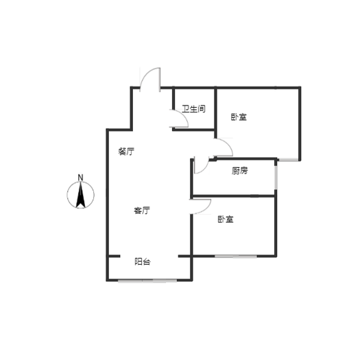 新怡家园小区2室2厅1卫户型图