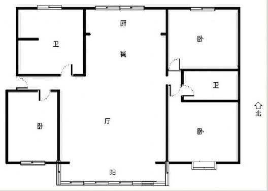 军欣家园3室2厅2卫户型图