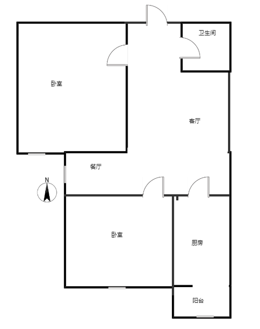 新怡家园小区2室2厅1卫户型图