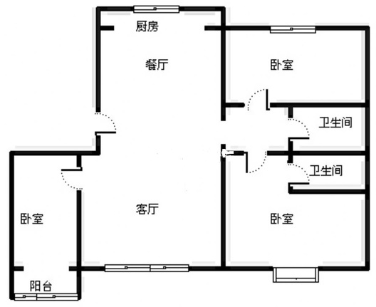 金品时代3室2厅2卫户型图