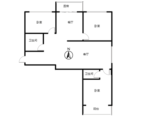 新星小区二期3室2厅2卫户型图