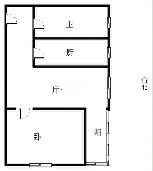 新加坡花园1室1厅1卫户型图