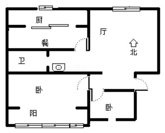 怡安小区2室2厅1卫户型图