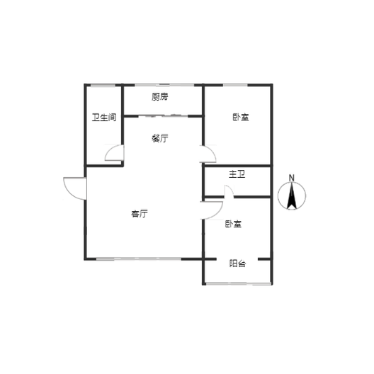 怡海嘉园2室2厅2卫户型图