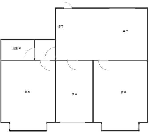 惠友橙园2室2厅1卫户型图